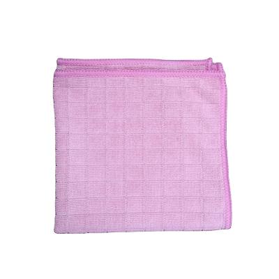 China Factory Stocked 80%Polyester 20%Polyamide Microfiber Weft Knitted Cleaning Cloth 300GSM in Pink for sale