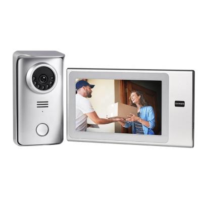 China Photograph/Disc Four Video Screen Slot. 7 Inch TFT LCD Safe House Visitor Disc 2 Wire Villa Video Intercom for sale