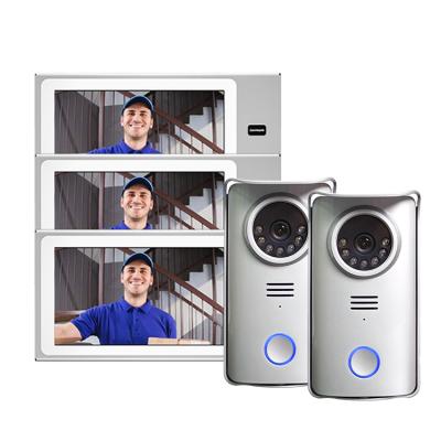 China A maximum technical assistance remote & 22 Unit 1-Unit Indoor Video Monitor Intercom Kit 1-Outdoor Video Monitor Lermom 7 Inch 4 Wire TFT Door Phone Intercom Night Vision With HD Camera for sale