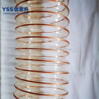 China For Industrial Dust Collection PU Polyurethane Vacuum Hose Woodworking Machinery Corrugated Dust Hose for sale