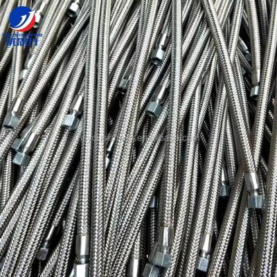 China Used In Machinery Elasticity Stainless Steel R14 PTFE Metal Braided Hydraulic Hose Assembly For Oilfield Chemical Industry for sale