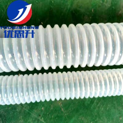 China Used In Machinery ID25MM OD27mm New Transparent Material PTFE Flexible Complicated Hose With Flange for sale