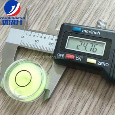 China Factory Customized Plastic Round Acrylic Mini Bubble Spirit Level 25*10mm for sale