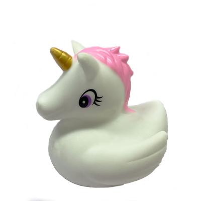 China Direct Sale Christmas Bath Toy Factory Unicorns Duck Bath Toy Rubber Unicorn Toy for sale