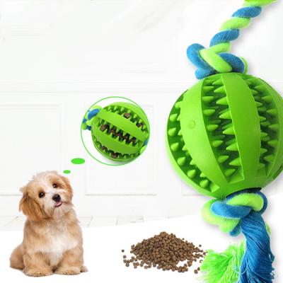 China Durable Viable Interactive Squeaky Ball Silicone Dog Chew Silicone Rope Rubber Dog Toys Pet Toy for sale