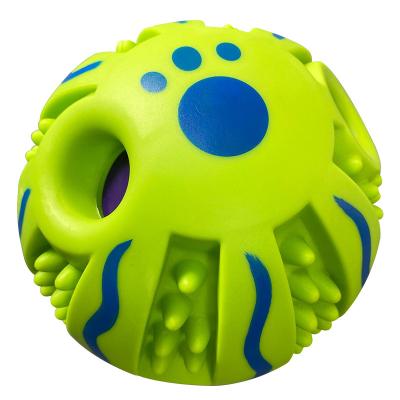 China Sting 10/14cm Viable Green Sounding Ball Pet The Squeaky Dog Toy Fun Giggle Natural Non-Toxic Chew Bite Rubber Resistant Outdoor Toy for sale