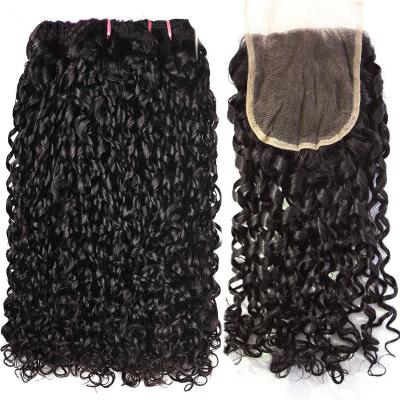 China Brazilian Hair Pixie Curl Body Wave Bundles With Double Closure Pissy Curly Hair Extension Super Lace Hair Extensions for sale