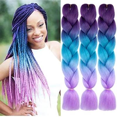 China Wholesale Synthetic X-Ring Hair Ombre Hair Extension Raw Material Raw Material Elephant Braids Synthetic Braiding Hair 3pcs/pack for sale