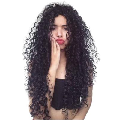 China HOT Selling High Quality Kinky Curly Synthetic Wigs Deep Wave Brown Color 28inch 280g Long for sale