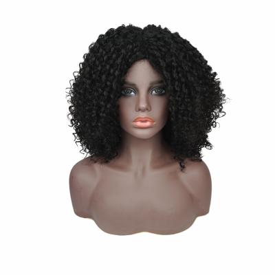 China Afro Kinky Curly Synthetic Hair Afro Kinky Curly Wigs Short Curly Wigs For Black Women Heat Resistant Fiber for sale