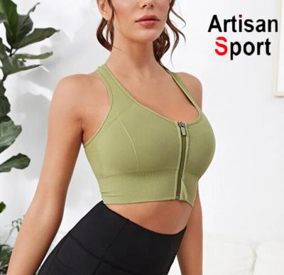 China Breathable Hot Selling Bra Zipper Sport Cut Out Sports Bra Woman Sports Bra for sale