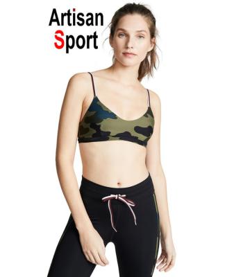 China Newest Design Wholesale Hot Selling Breathable Camouflage Yoga Bra Tops Band Custom Logo Elastic Women Sports Bra for sale