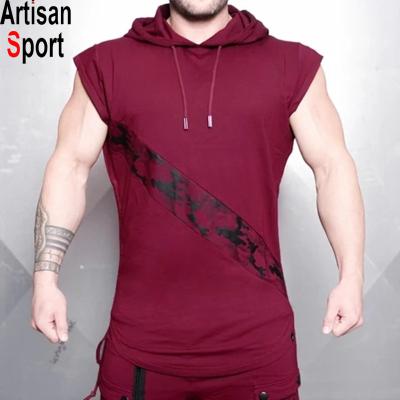 China Factory OEM Breathable Mens Slim Workout Muscle Men Refine Gym Stringer Mens Sleeveless Workout Muscle Hoodies for sale