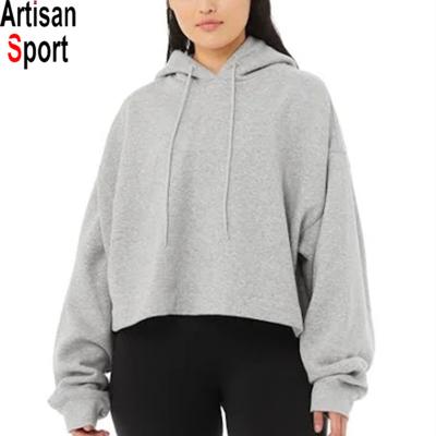 China Custom Cropped OEM Plus Size Women Sports Fitness Hoodie Gym Wear Athletic Wear for sale