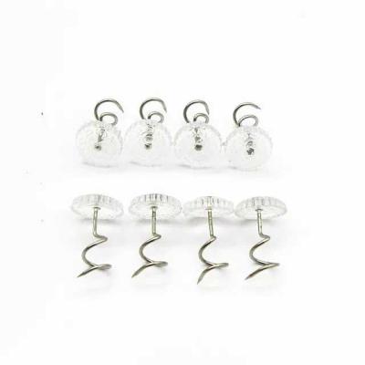 China Eco-Friendly Promotional 17mm Clear Heads Twist Pins Fixed Fastener Upholstery Covers Chair Sofa Decorate Repaired Loose Drapery Pins for sale