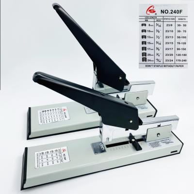 China High Quality 100 Sheets 240 Metal Long Sheets Big Size Carried Waist Stapler Made In China Factory for sale