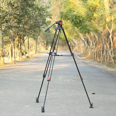 China PORTABLE Heavy Duty Aluminum Alloy Tripod Video Holder With Liquid Ball Head For Shooting for sale