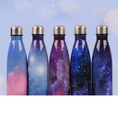 China PORTABLE Water Bottle Cola Shaped Clear Straw Lid Handle Carabiner Marble Wood Grain Electroplate 350ml Kids Bottle for sale