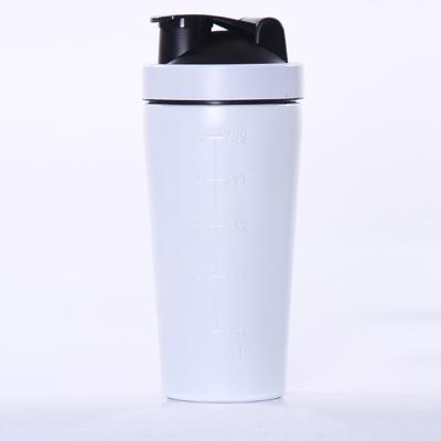 China Viable Custom Made Stainless Steel Double Layer Protein Shaker Bottle 350ml 600ml 500ml 750ml Laser Engraved Logo for sale