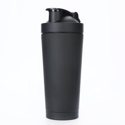 China Viable Custom Made Stainless Steel Double Layer Protein Shaker Bottle 350ml 600ml 500ml 750ml Laser Engraved Logo for sale