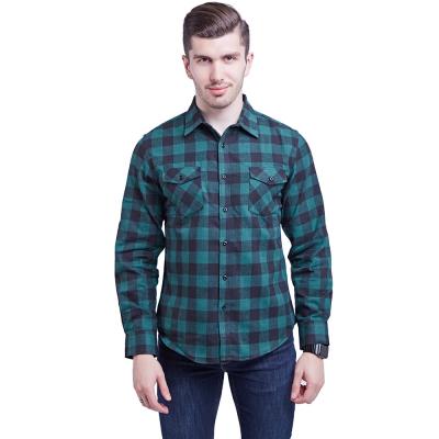 China New Anti-wrinkle Factory Direct Sales Men's Cotton Fleece Plaid Jacket Double Flap Shirt Boy for sale