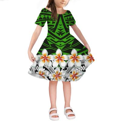 China Polyester/Cotton POD Summer Girls Dress 2021 Kids Princess Dresses For Girls 3D Hawaii Baby Kids Clothing High Quality 414 Years Old for sale