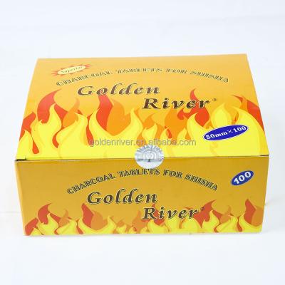 China Popular Hot Sale 50mm*100 Gold Hookah River Round Hookah Charcoal for sale