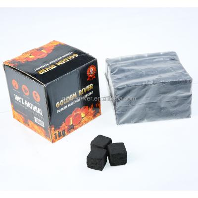 China Wholesale Hookah Good Price 1kg River Coconut Charcoal Golden Black Box 26mm for sale