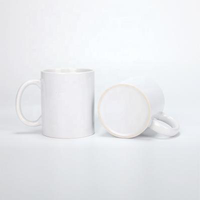 China Viable Wholesale 11oz DIY Sublimation Masks Coffee Tea Tumbler Cups With Handle White Ceramic Coffee Mug for sale