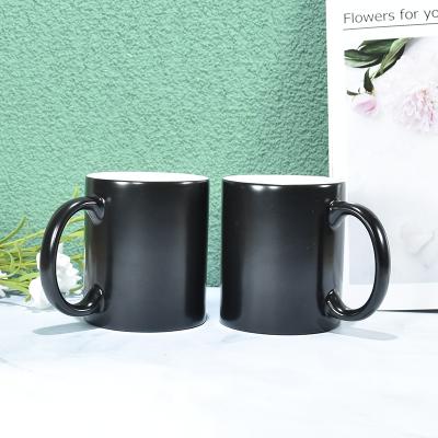 China New Viable Wholesale Black Color Matte Mugs Custom Outlook Coffee Mug 11 Ounce 15 Ounce Matte Black Mugs Milk Drink for sale