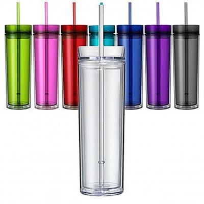 China Wholesale 16oz Plastic Acrylic Tumblers Sustainable Acrylic Tumbler Double Wall With Lid And Straw Tumbler for sale