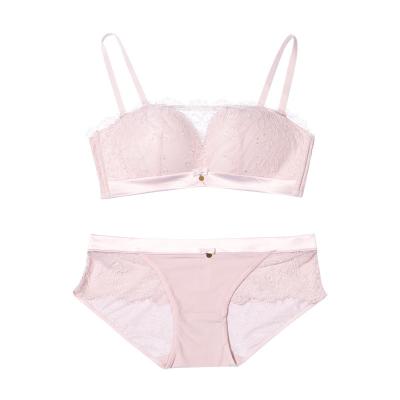 China Breathable Women's Sexy Underwear Thickened  Bra Underwear New Design Eyelash open cup bra set sexy underwear sexy net thin cup for sale