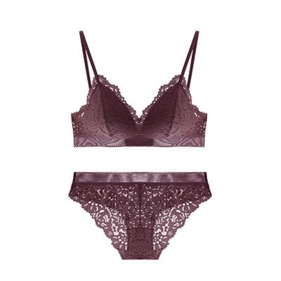 China Sexy Women French Thin Cup Wireless Bralette Lace Triangle organic bras for women from india school girls in bra photos for sale