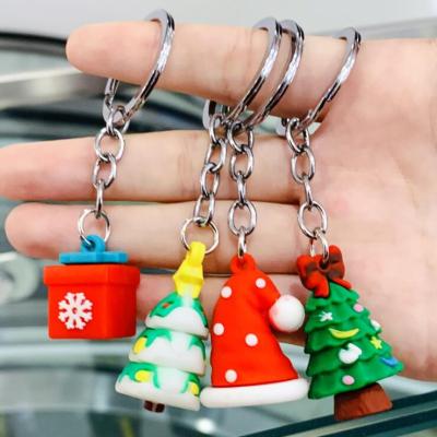 China Cute Snowman Christmas Santa Claus Tree Christmas Summer Cartoon Acrylic Key Chain For Promotion Gifts for sale