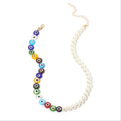 China BOHEMIA Bead Necklace For Women Jewelry Bohemian Rainbow Beaded Jewelry Fashion Natural Stone Choker Evil Eye Necklaces for sale