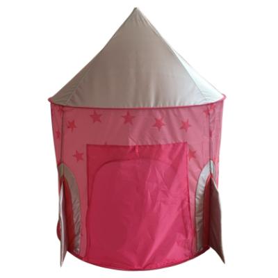 China Toy Amazon Portable Folding Pink Kids Spaceship Rocket Ship Play Tent With Soft Indoor Toy for sale