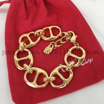 China Original cute gold bracelet chain beads fashion jewelry women joyeria Unode50 high quality for sale