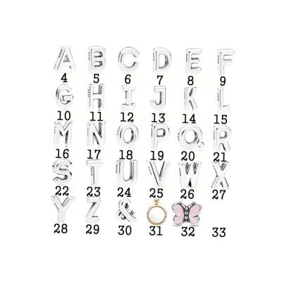 China 925 26 Cute Silver Letters Charm Original Personality Fashion Jewelry For Women for sale