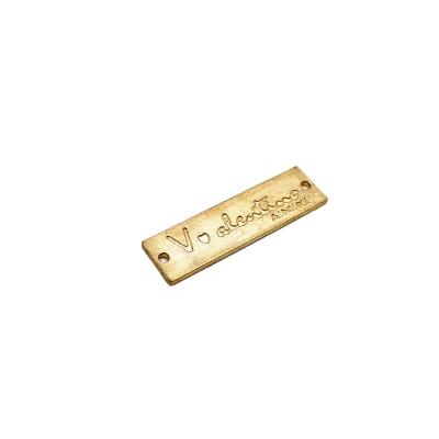 China Viable Custom Engraved Metal Brand Labels Garment Sewing Metal Logo Tag Fashion Accessories for sale