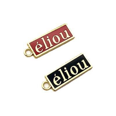 China Covered With Oil To Prevent Fade / Smooth / Antioxidant Custom Logo Hangtag With Soft Enamel Small Metal Mark Engraved Jewelry Charm Pendant for sale