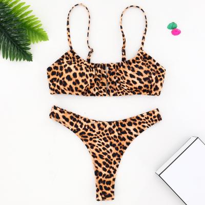 China Custom made bikini 2021 young girl leopard print sexy wild popular breathable beach swimsuit for sale