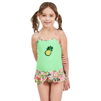 China High Quality Breathable Children's Dress Wearable Swimsuit In Pineapple Print for sale