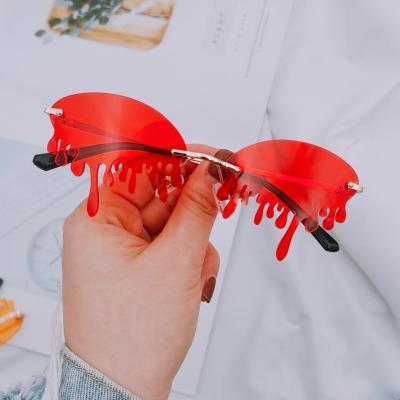 China Fashion Glasses Style Personality Ocean Piece Glare Color Sunglasses Tears New Party Glasses for sale