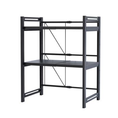 China Viable Expandable Microwave Oven Shelf Metal Rack Household Kitchen Rack for sale