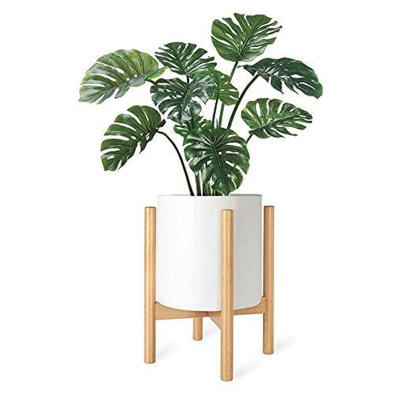 China Living Room Nordic Living Room Single Flower Pot Frame Simple Flower Pot Frame Adjustable Solid Wood Low Bracket for sale