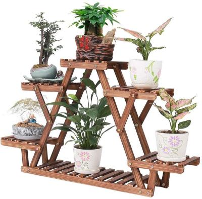 China New Large 3 Tier Viable Cane Indoor Modern Heart Plant Adjustable Bamboo Shelf Flower Rack Climber Rattan Plant Stand for sale