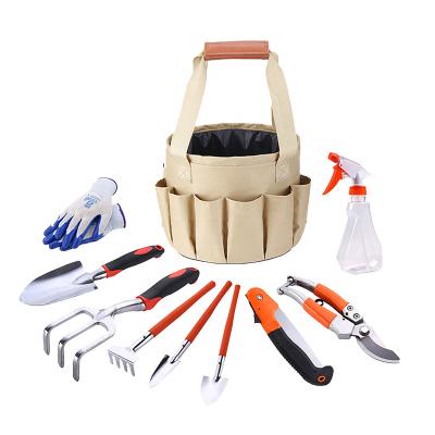 China Portability SENCOE Selling 10pcs Garden Pruning DIY Tools Yard Balancing Tool Kit with Carbon Steel Shovel Trowel Rake Hoe for Weeding for sale