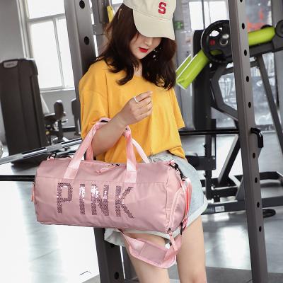 China 2020 Fashion Large Capacity Women And Men Travel Fleece Overnight Bag Mens Sequin Pink Duffel Bag for sale