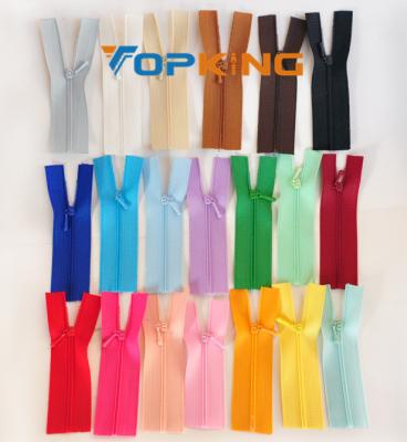 China #0 viable finished small nylon zipper with fancy slider for doll clothes coated jacket for sale