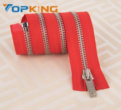 China Durable Metal Zipper #5 Open End Finished Zipper Gold Brass for sale